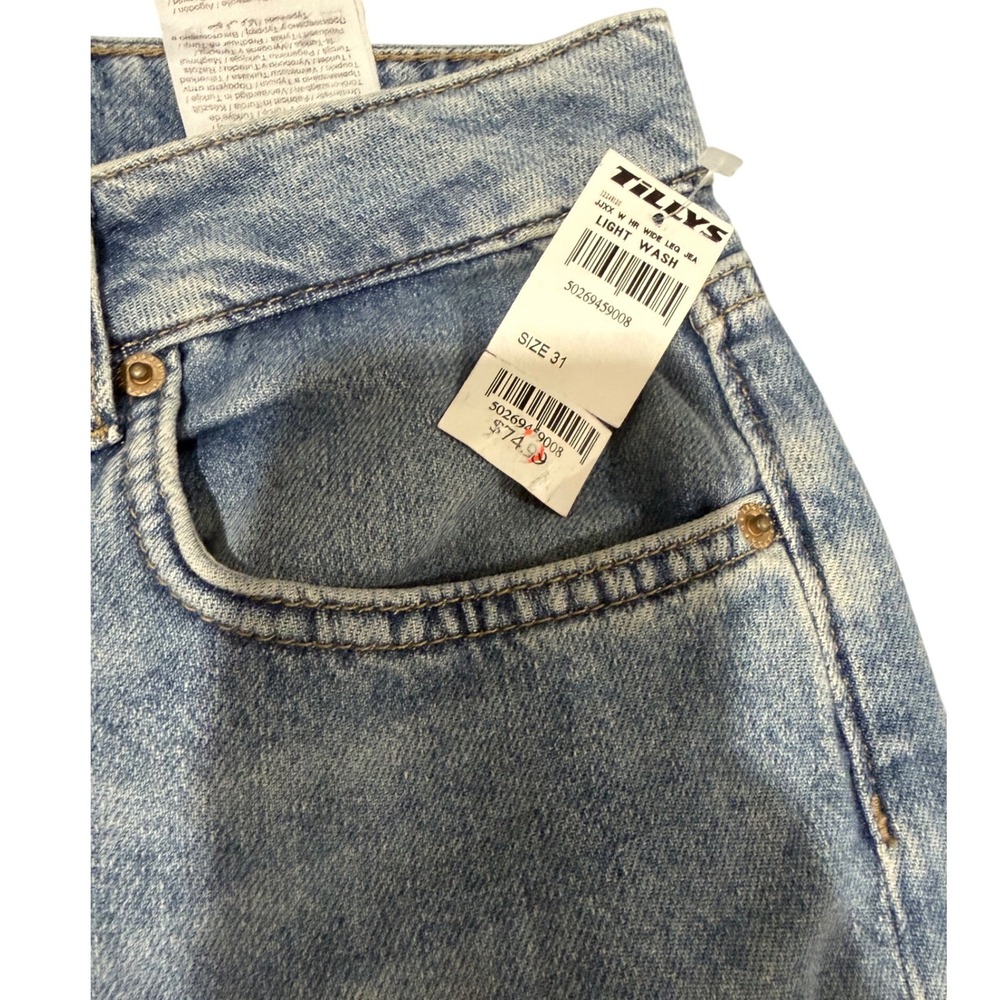JJXX  Wide High Waist Light Blue Denim Jeans Size 31 W24 L28‎ - Picture 5 of 9